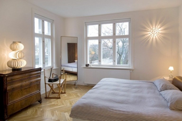 quarto iluminação lâmpada efeito de luz cama cômoda antigo