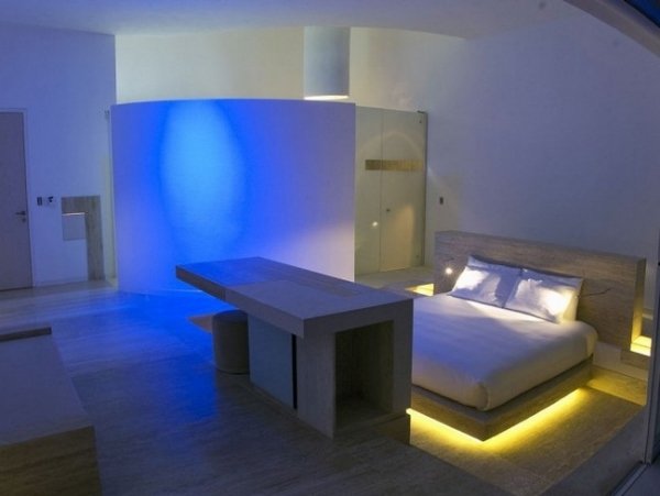 Iluminação de realce para quarto de hotel Ideia de mobiliário moderno