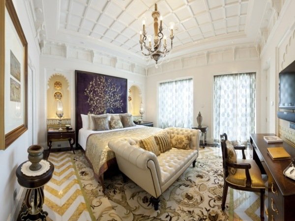 Elementos de design de quarto de luxo - lustre de design de teto