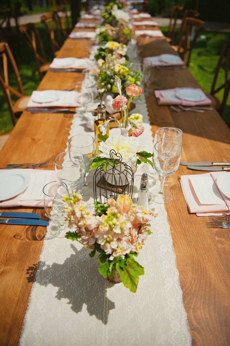 verão-casamento-mesa-decorações-rústico-estilo vintage