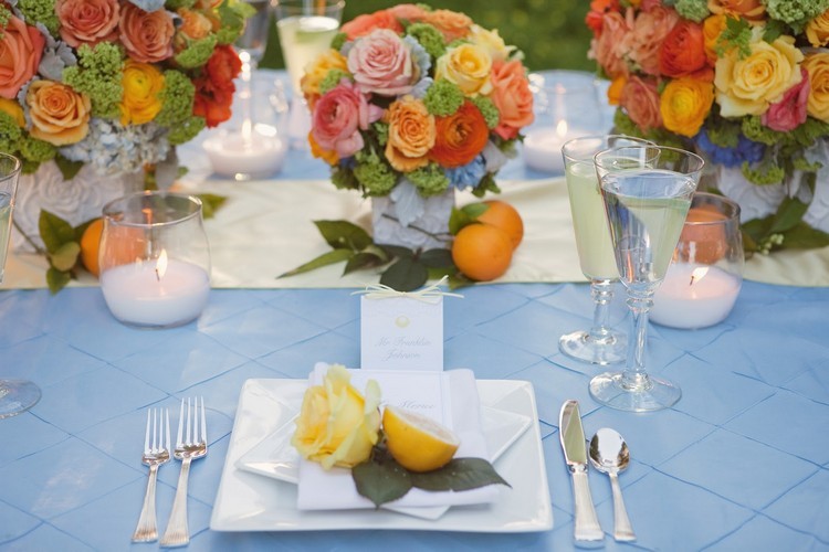 verão-casamento-mesa-decoração-laranja-tom amarelo