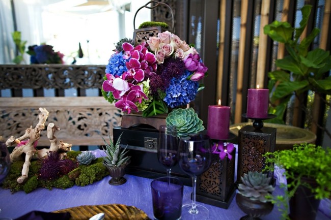 Organize decorações de mesa de orquídeas para casamento romântico