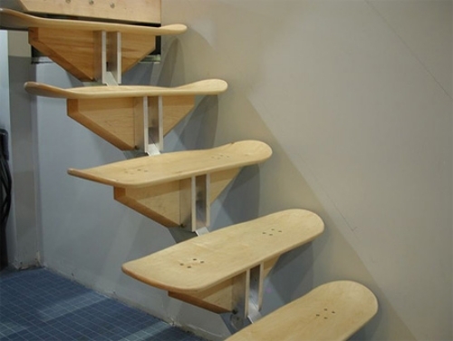 ideias para escadas de skate de design de móveis reciclados