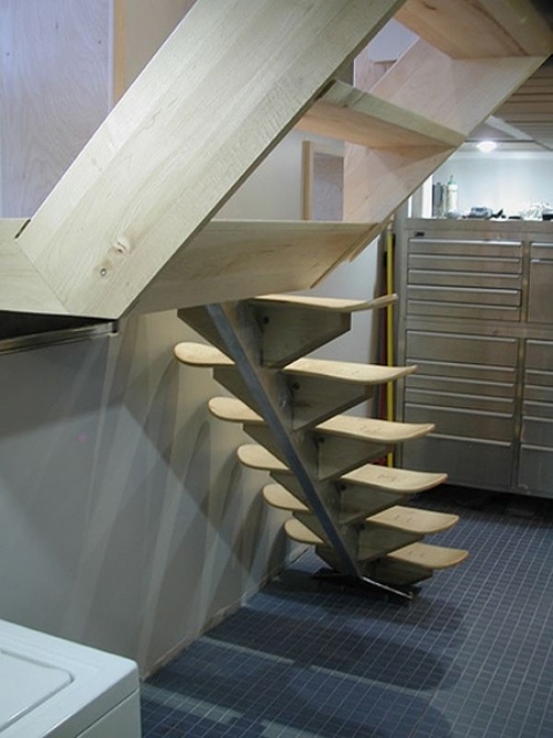 ideias para escada de skate de design de móveis reciclados