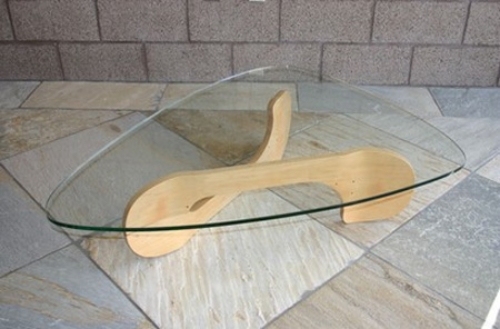 ideias para vidro de mesa de skate de design de móveis reciclados