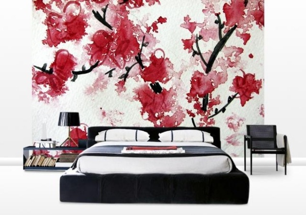 foto papel de parede quarto preto vermelho