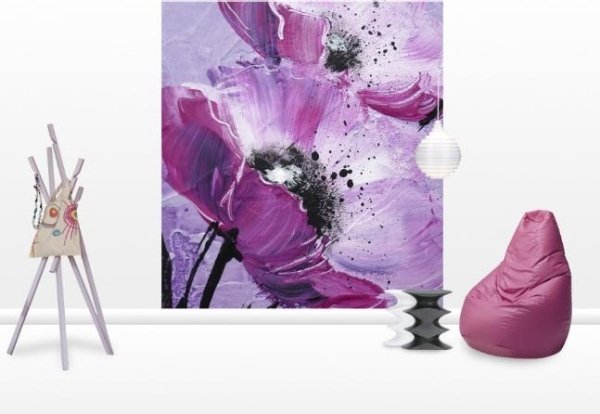 decoração de parede foto papel de parede roxo flores abstratas corredor