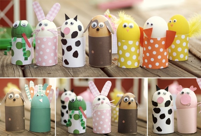 ideias para decorações de páscoa crianças mexer animais papel