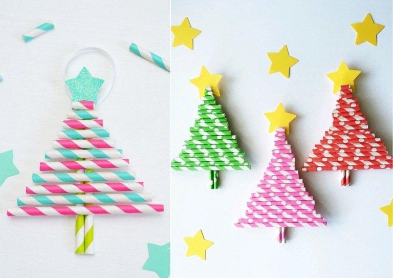 Faça pequenas árvores de Natal com rolos de papel para o Natal
