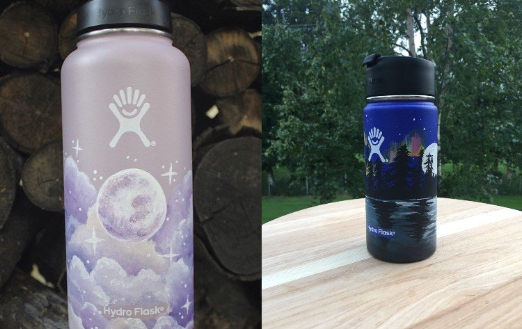 Idéias para pintar garrafas de água lua