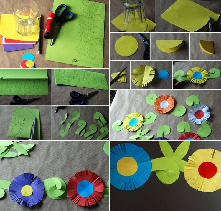 Guia fácil para a arte da primavera com crianças do ensino fundamental para guirlandas de papel