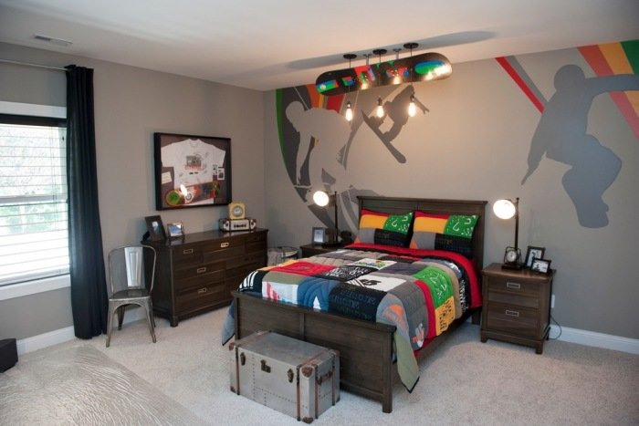 skater-teen-room-design-wall-gray-decoration-with-color