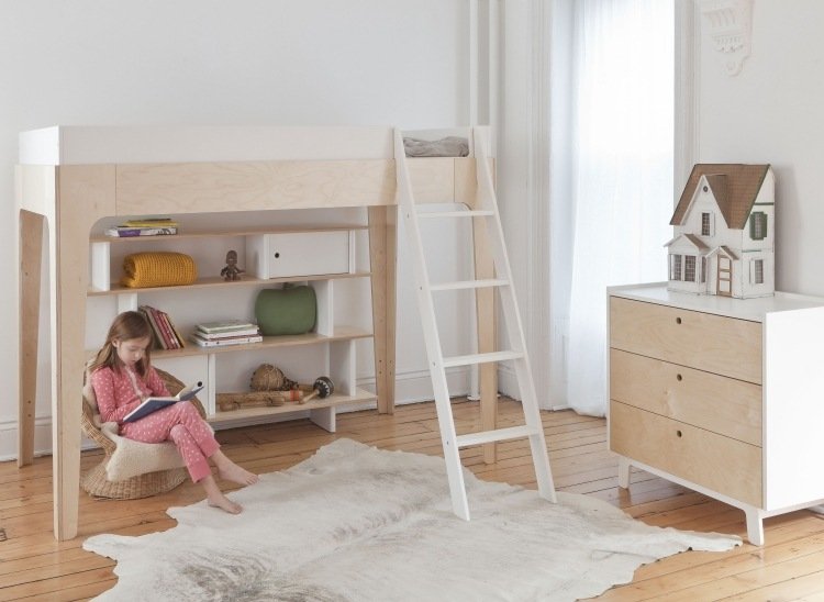 Cama-loft-quarto-infantil-escada-madeira clara
