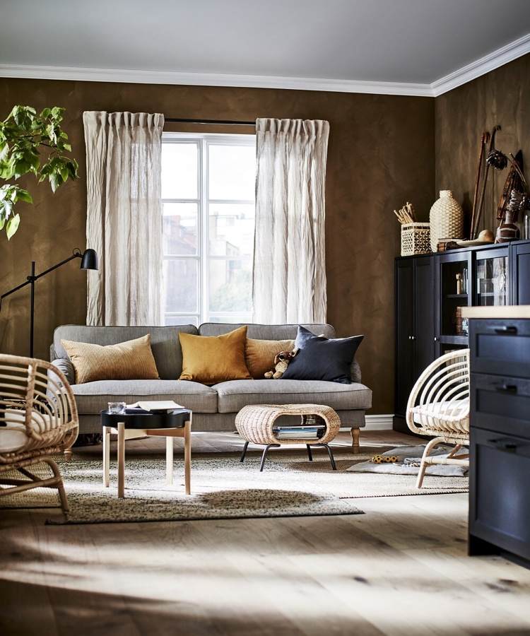 O catálogo Ikea 2021 destaca o sofá Stocksund e o sistema de prateleiras Havsta