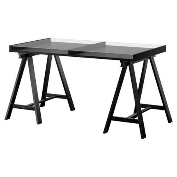 Tampo de vidro preto para mesa Ikea Vika Gruvan