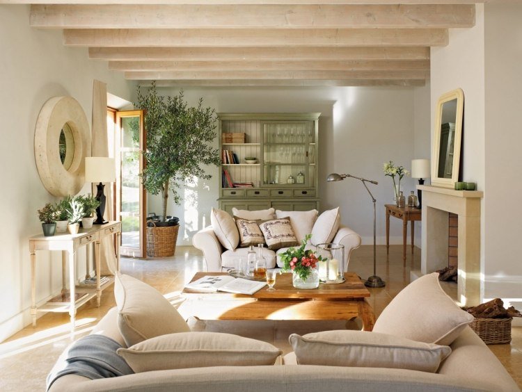 Mobília estilo country-mobiliário-taupe-estofamento-madeira