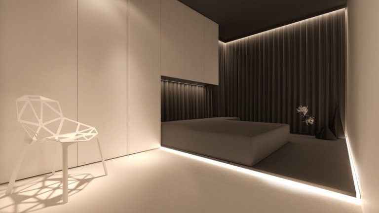 iluminação indireta-led-quarto-debaixo da cama-mobiliário minimalista