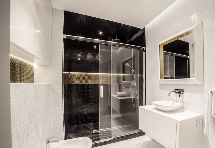 iluminação indireta-led-banheiro-teto-parede-preto-branco-ouro