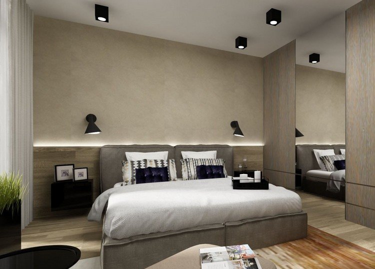 iluminação indireta-led-quarto-parede-atrás-da-cama-madeira-parede-painéis