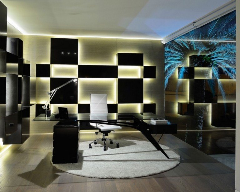 iluminação indireta led-home-office-3d-efeito-decoração de parede
