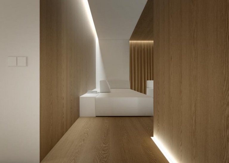 iluminação indireta-led-teto-piso-revestimento de madeira