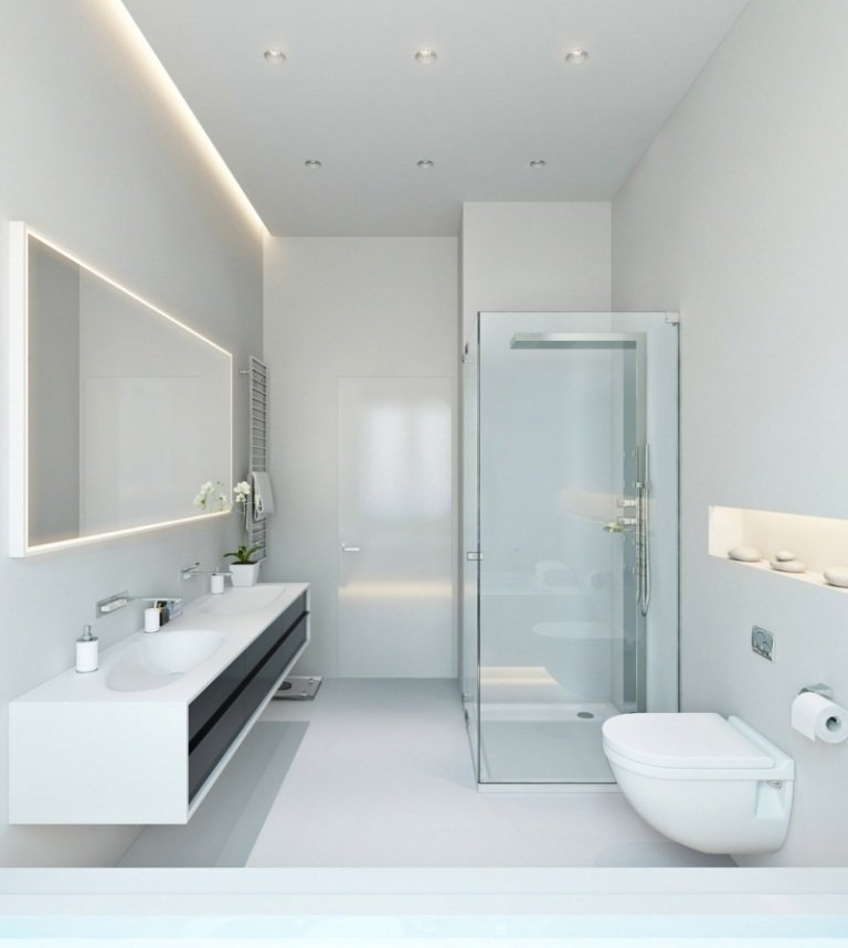 iluminação indireta-led-banheiro-teto-atrás-espelho-parede-nicho