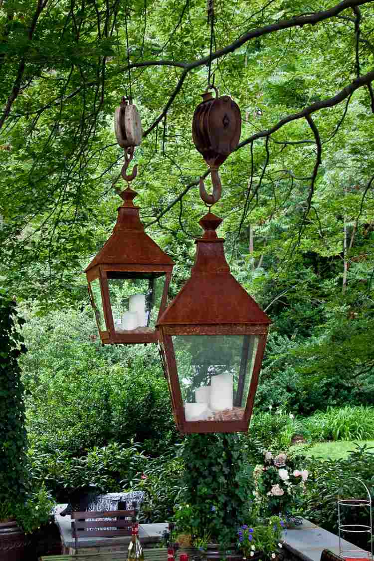 olhar industrial idéias de design de jardim dicas luminária lâmpada lanterna