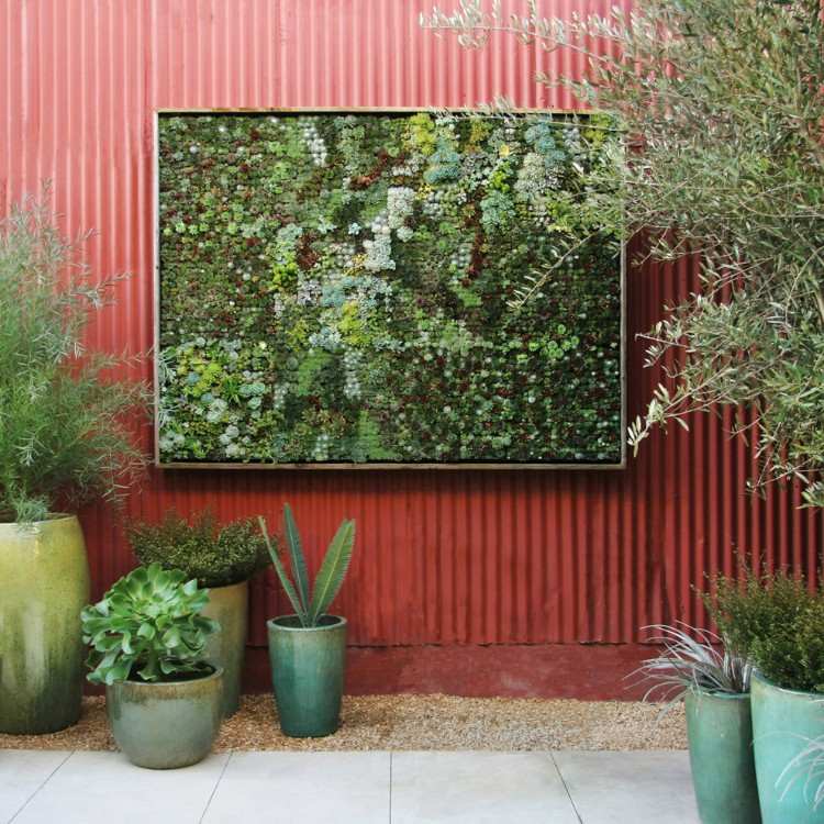 aparência industrial idéias de design de jardim dicas cor parede metal