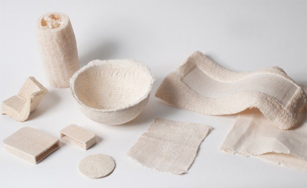 inovador usa formas de esponja de bucha