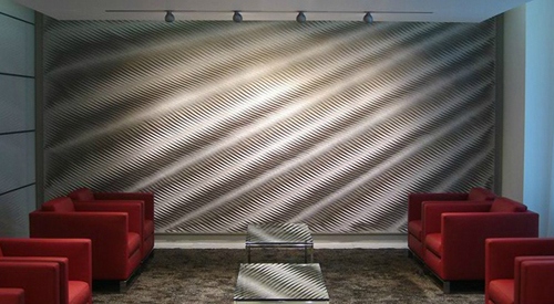 design de parede acústica decorativa de interior cinza