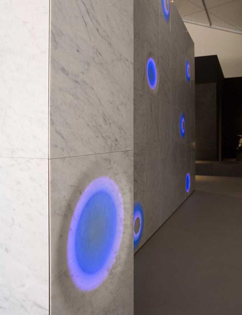 azulejos de parede LED iluminação textura relevo bolla incontroardito