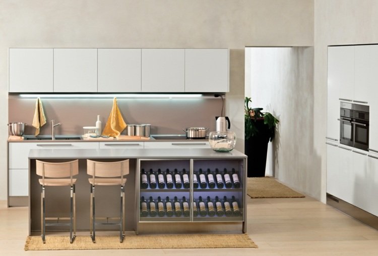 vinho rack cozinha vitrine garrafas de vinho armários brancos de aço
