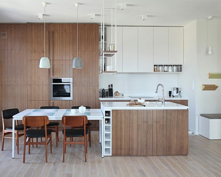 vinho rack na cozinha design estreito mesa de jantar branca