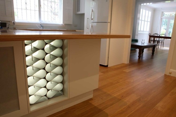 vinho rack cozinha cozinha ilha design ideia de iluminação moderna