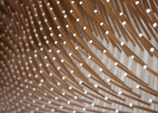 formas fluidas madeira de faia varas decorativas de parede interior moderno