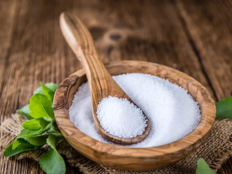 Calorias de eritritol alternativas saudáveis ​​de açúcar para assar sem açúcar