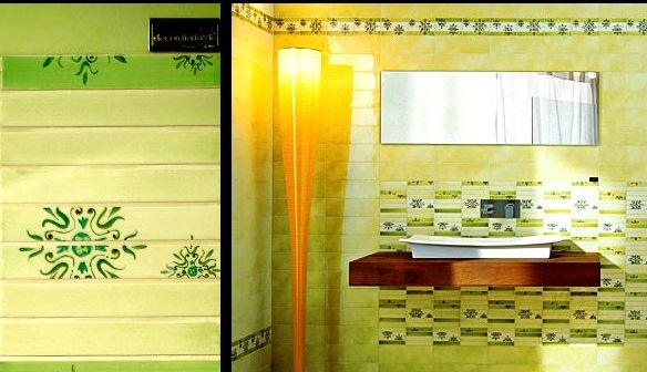 azulejos verdes modernos para banheiro
