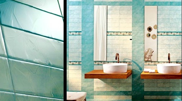 azulejos modernos do banheiro azul
