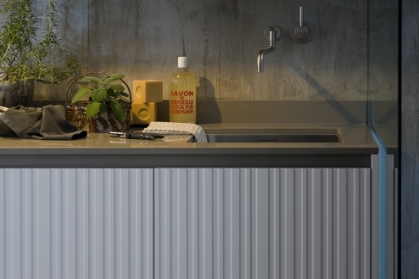 Ervas de concreto exposto a raios gama para cozinhas italianas