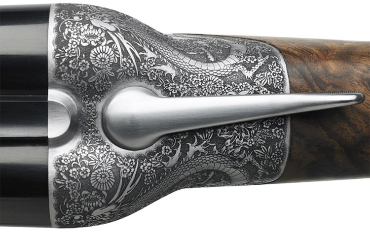 rifle de caça italiano gravado com dragão chinês newson