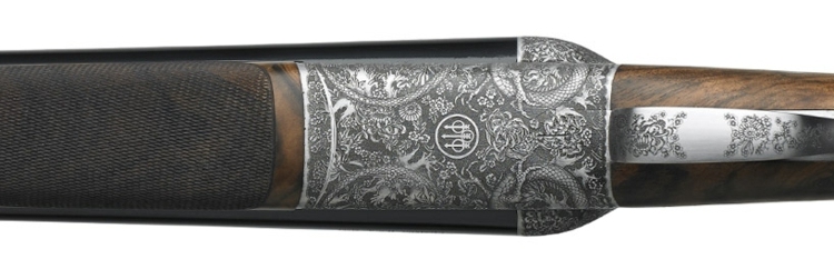 gravura de design de espingarda dupla beretta metal prata