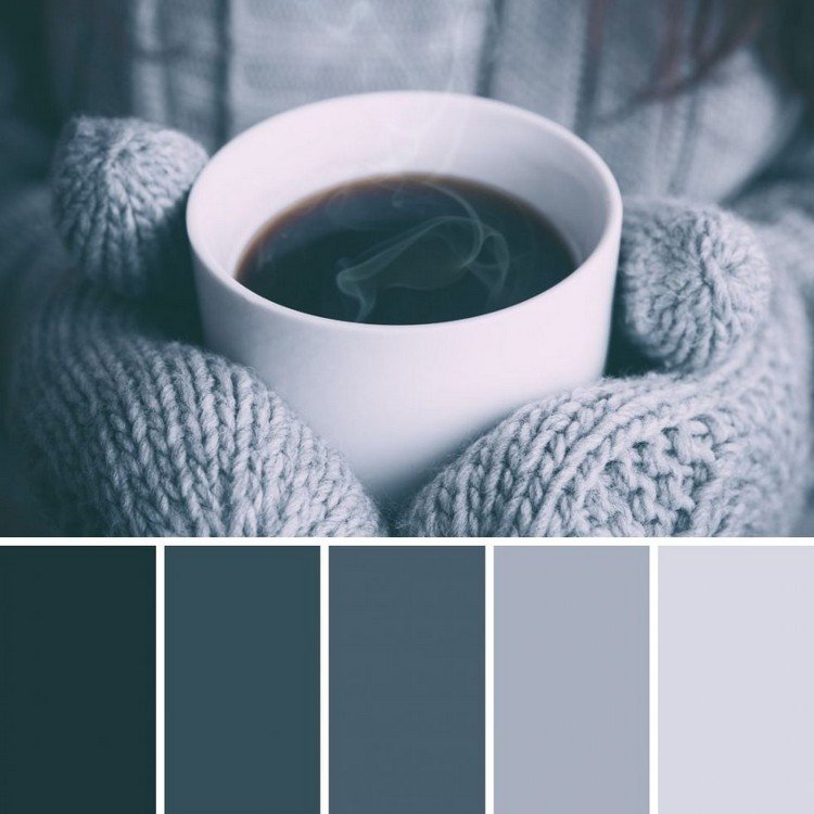 Paleta de cores cinza Japandi para o inverno