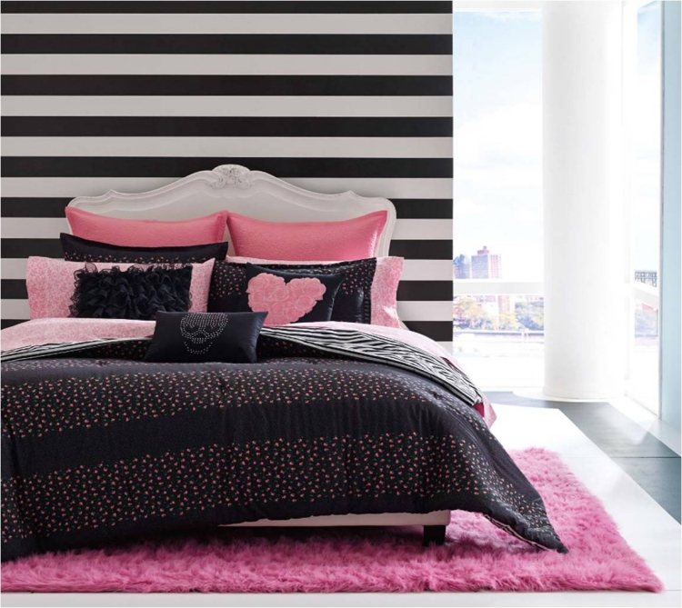quarto-jovem-cor-design-menina-rosa-preto-branco