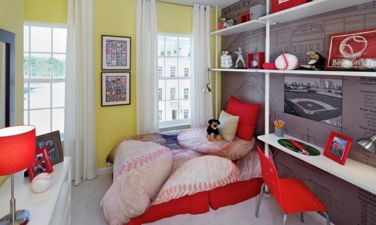 quarto-jovem-cor-design-menino-amarelo-parede-cor-vermelho-acentos