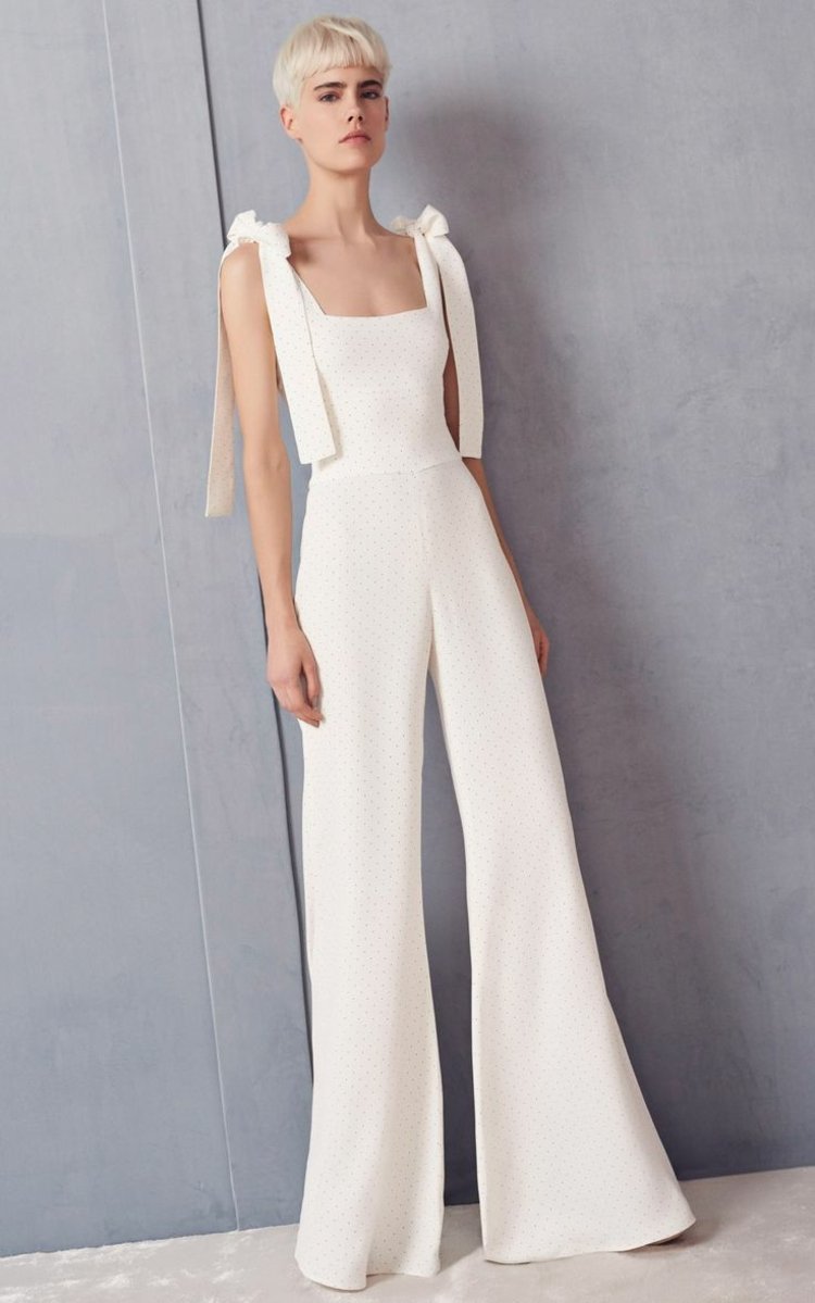macacão-casamento-simples-design-damas-laços-ombro-decoração