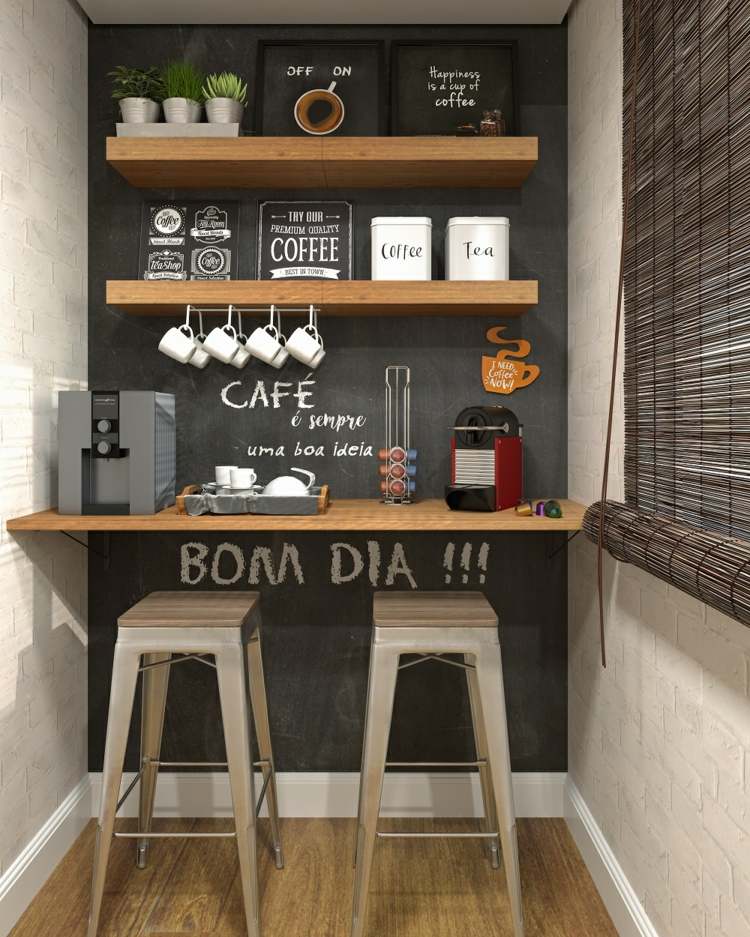 Mobilar uma pequena cozinha de forma moderna. Organizar uma cafeteria. Dicas
