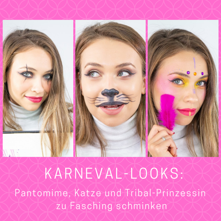 Ideias de maquiagem de carnaval para mulheres pantomima gato tribal princesa