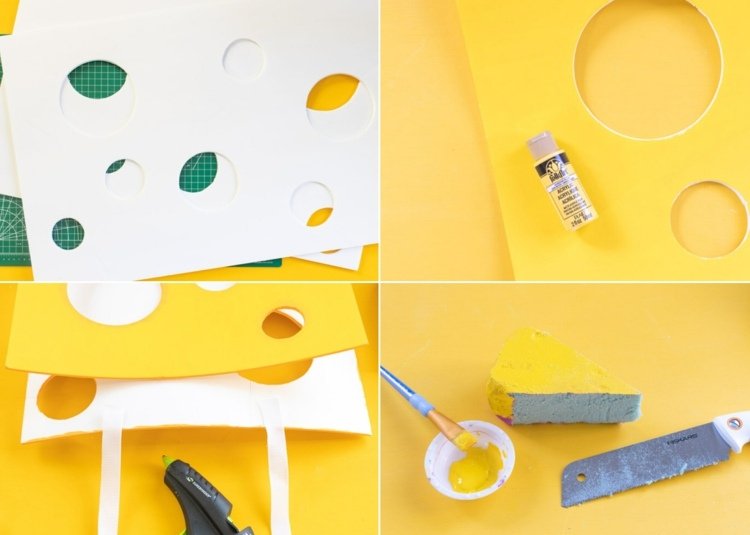Fazendo queijo amarelo com buracos - Instruções para pendurar placas