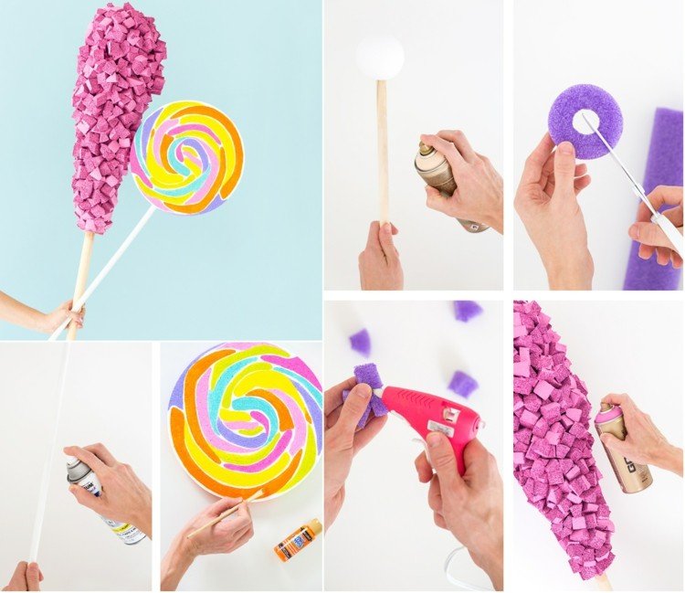 Candy Girl Idea - Acessórios criativos para o traje com doce de açúcar e pirulito