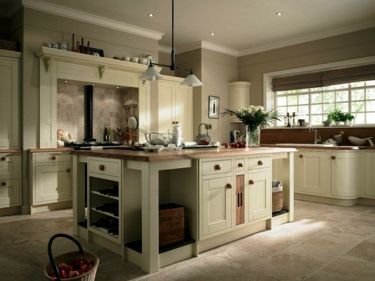 cozinha-estilo rural-moderno-simples-armários-botões-cinza-parede-pintura